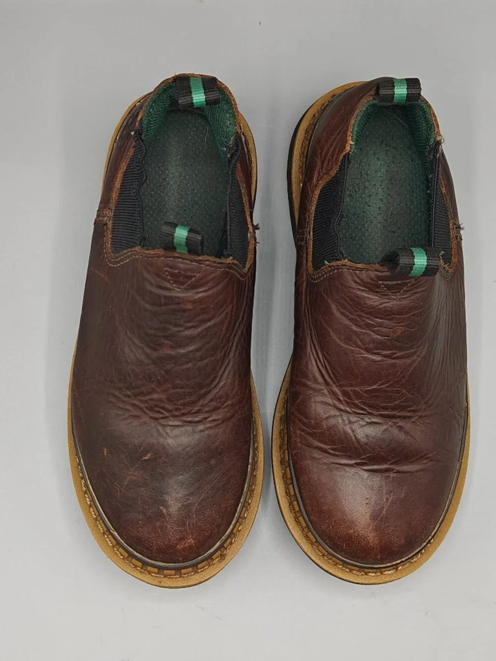 GEORGIA GIANT GR74 Romeo Brown Leather Slip On Farm Ranch Boots Size Kids US 6M